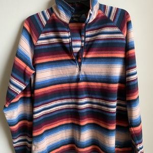 Eddie Bauer Womens 1/4 Zip Multicolor Fleece Jacket Size L